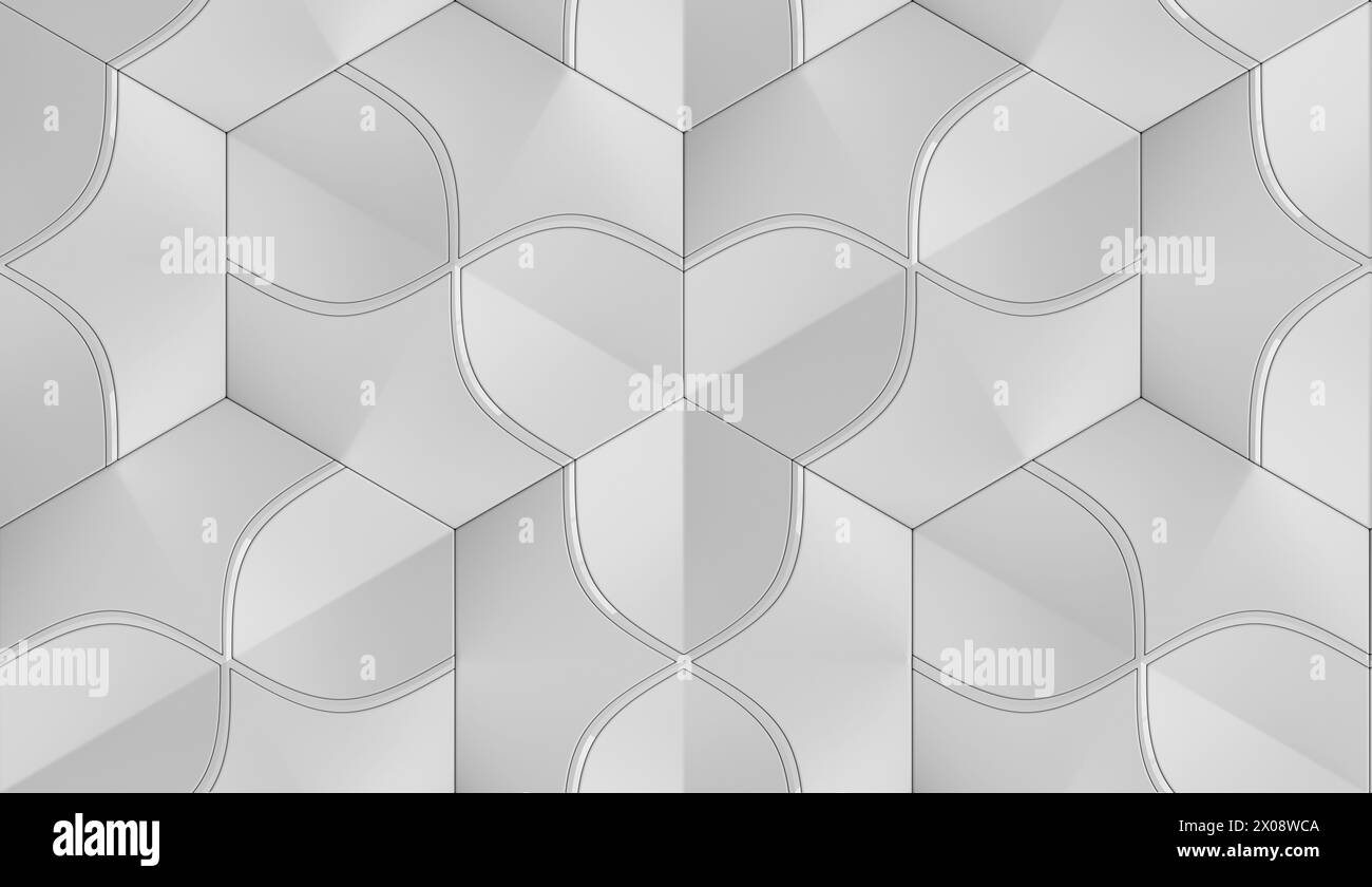 Una carta da parati 3D di alta qualità con un motivo geometrico senza cuciture e un design esclusivo adatto per decorazioni interne professionali Foto Stock