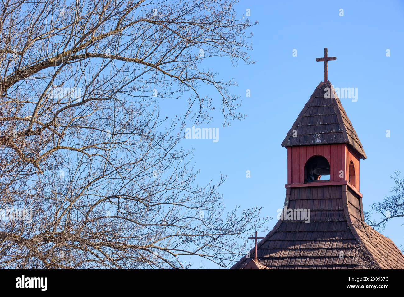Top of the Christ Episcopal Church fondata nel 1890, una chiesa storica nel centro di Big Stone Gap in Virginia. Foto Stock