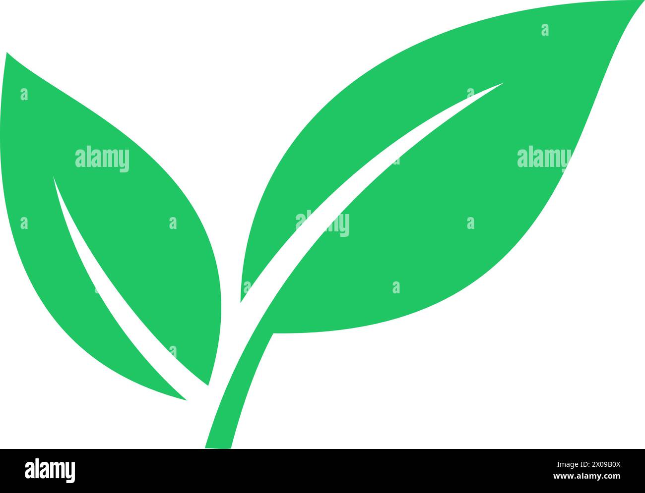 Icona della foglia verde come problema di inquinamento ambientale Illustrazione Vettoriale