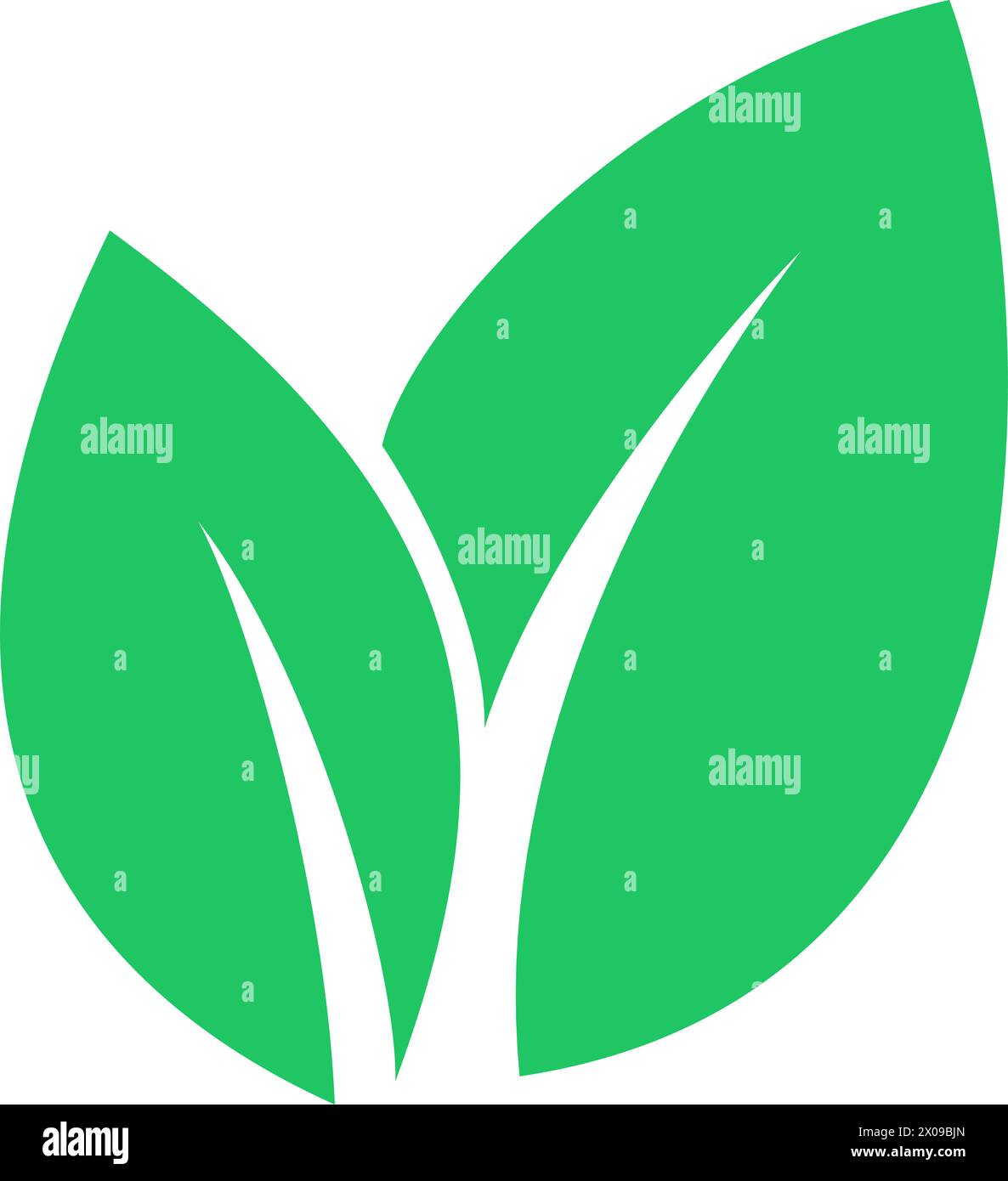 Icona foglie verdi come concetto di protezione della natura Illustrazione Vettoriale