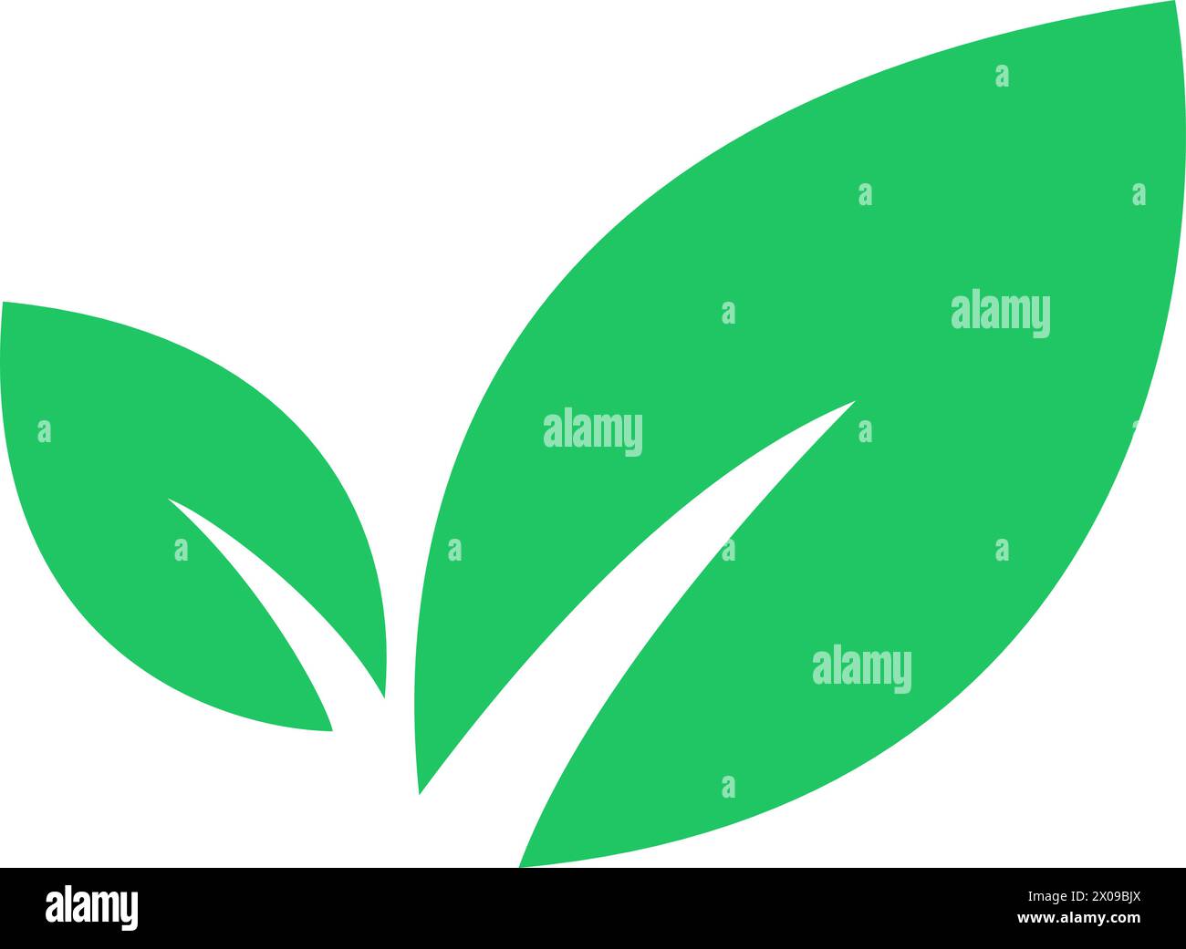 Icona foglie verdi come simbolo ecologico Illustrazione Vettoriale
