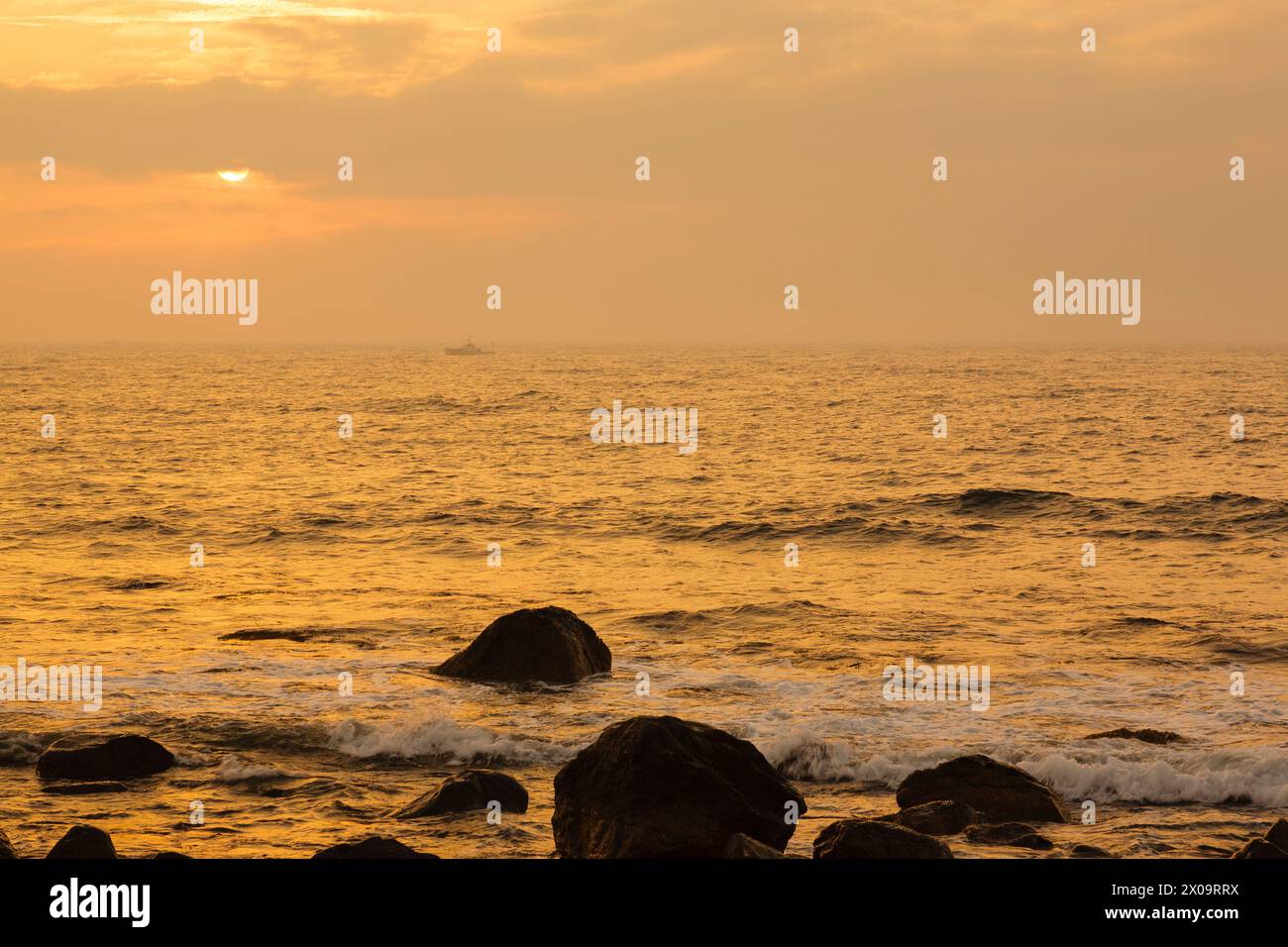 Alba dal Rye Harbor State Park a Rye, New Hampshire USA Foto Stock