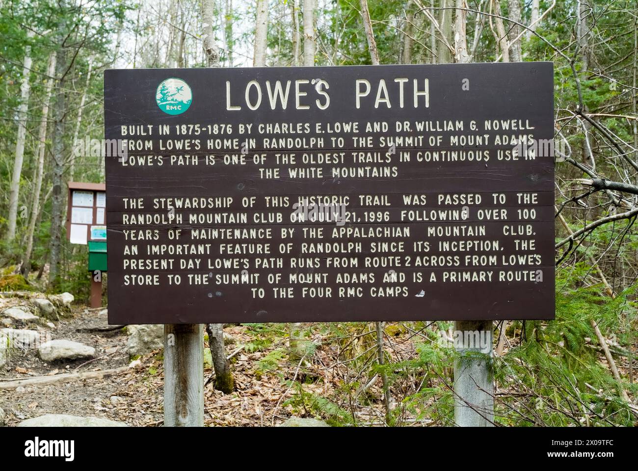 Lowe's Path nella Presidential Range della White Mountain National Forest nel New Hampshire USA durante i mesi primaverili. Charles E. Lowe e William Foto Stock