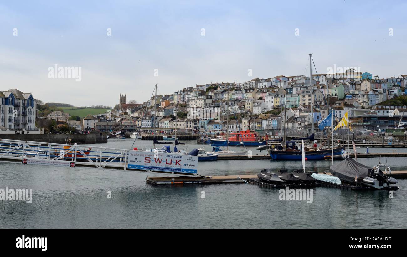 Brixham dal porto Foto Stock