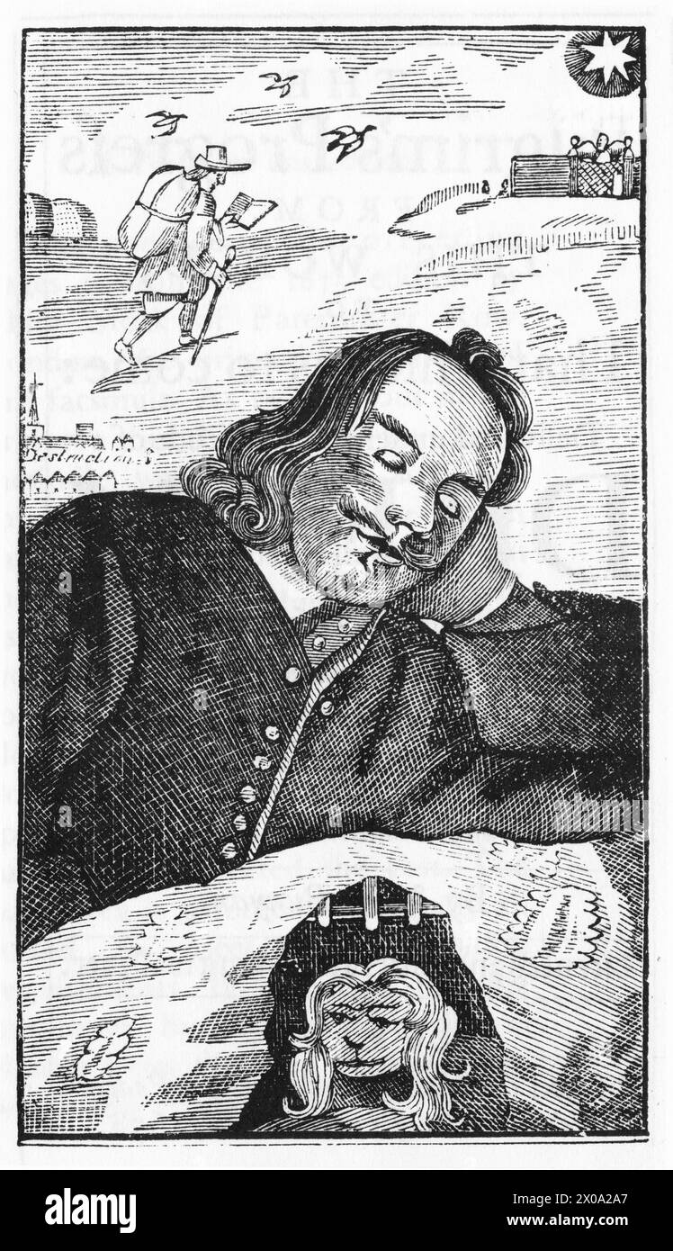 Frontespizio di un'edizione del 1678 del libro di John Bunyan The Pilgrim's Progress Foto Stock