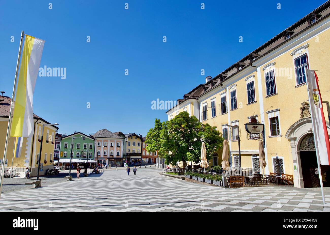 Wredeplatz, Mondsee, Austria. Foto Stock