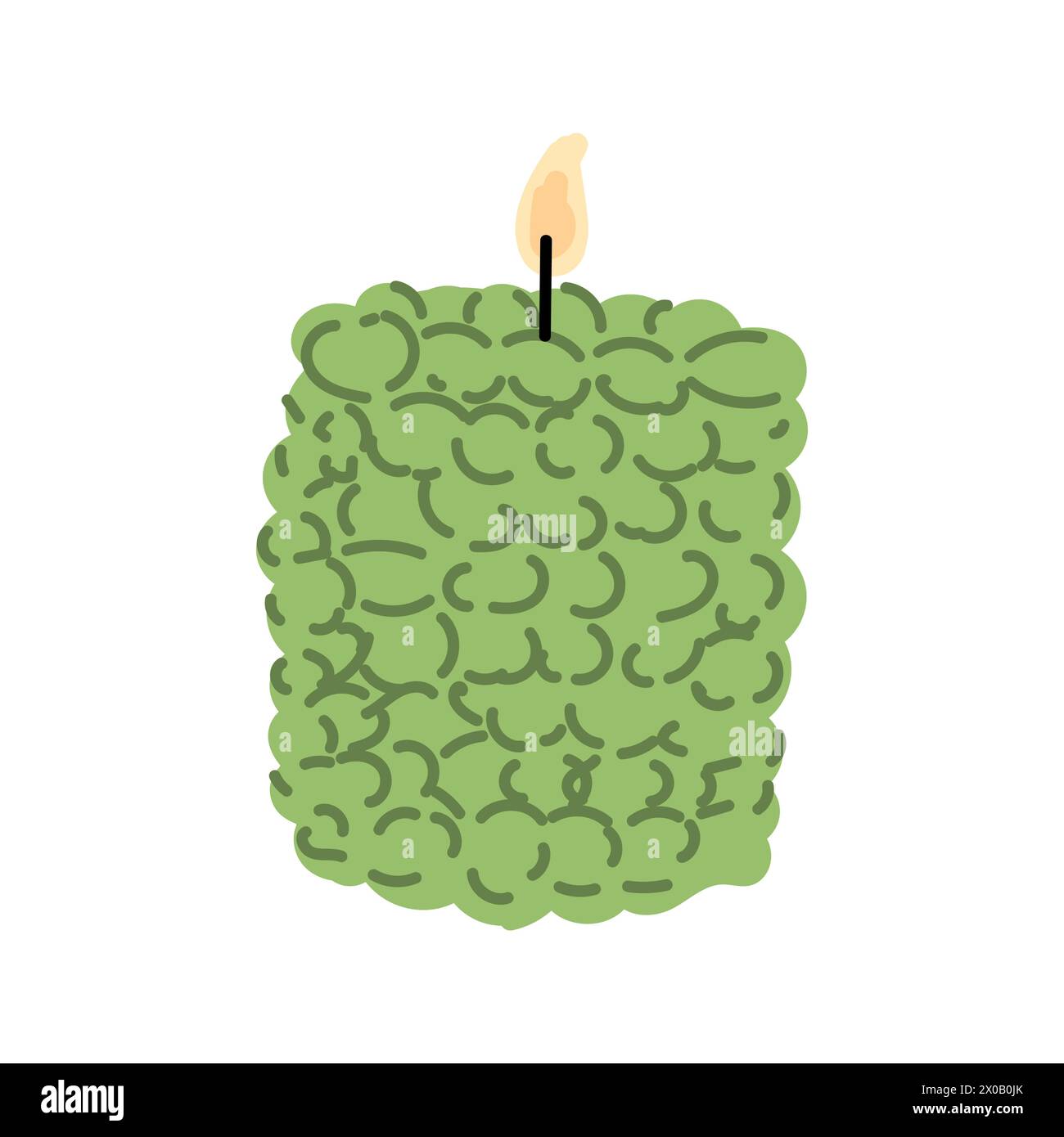 Candela alla moda disegnata a mano. Concetto fatto a mano. Può essere utilizzato per striscioni, etichette o poster. Illustrazione Vettoriale