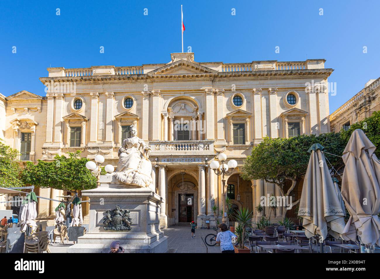 La Valletta, Malta, 3 aprile 2024. Vista esterna della Biblioteca Nazionale di Malta Foto Stock