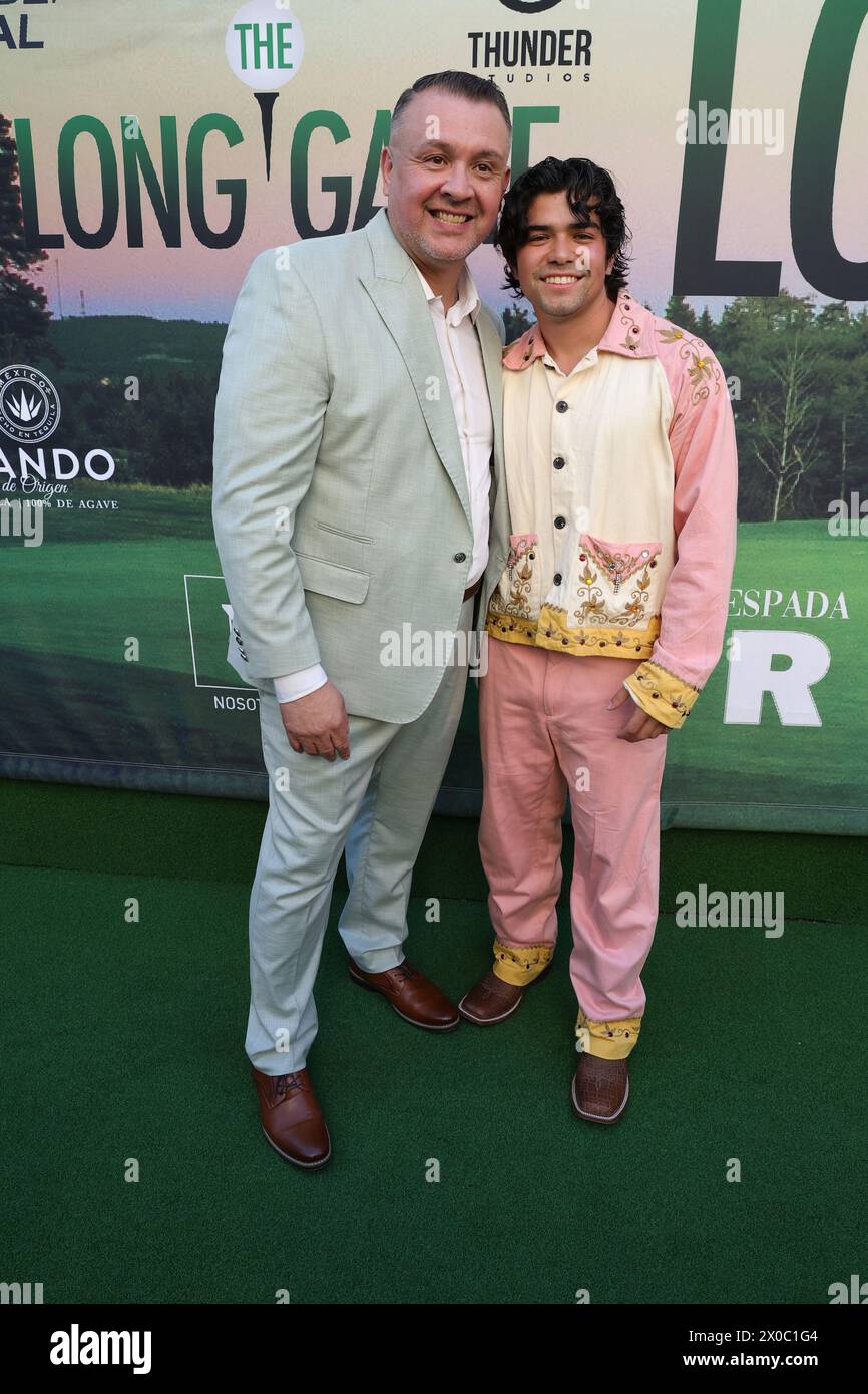 Los Angeles, California. 10 aprile 2024. Joel M. Gonzales, Miguel Angel Garcia alla "The Long Game" Nosotros Community Screening al Montalban Theater di Los Angeles, California, il 10 aprile 2024. Crediti: Faye Sadou/Media Punch/Alamy Live News Foto Stock