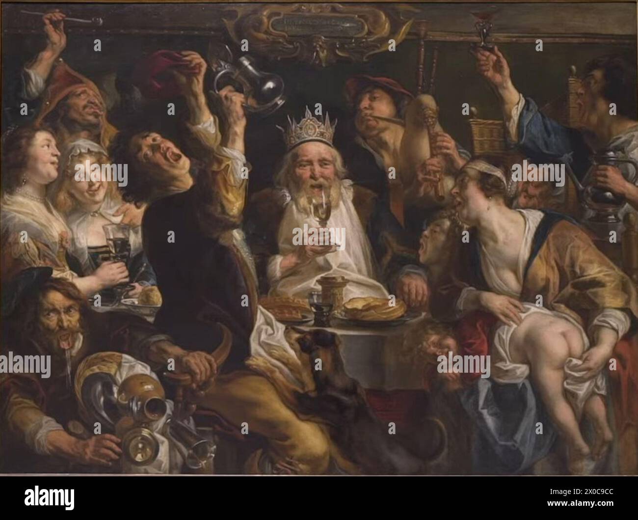 Jacob Jordaens - il re beve - Bruxelles Foto Stock