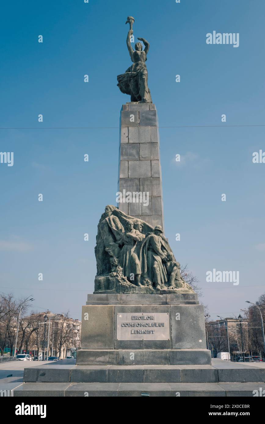 Monumento agli eroi della colonizzazione leninista. Chisinau. Capitale della Repubblica moldova. Patricia Huchot-Boissier / Collectif DyF Foto Stock