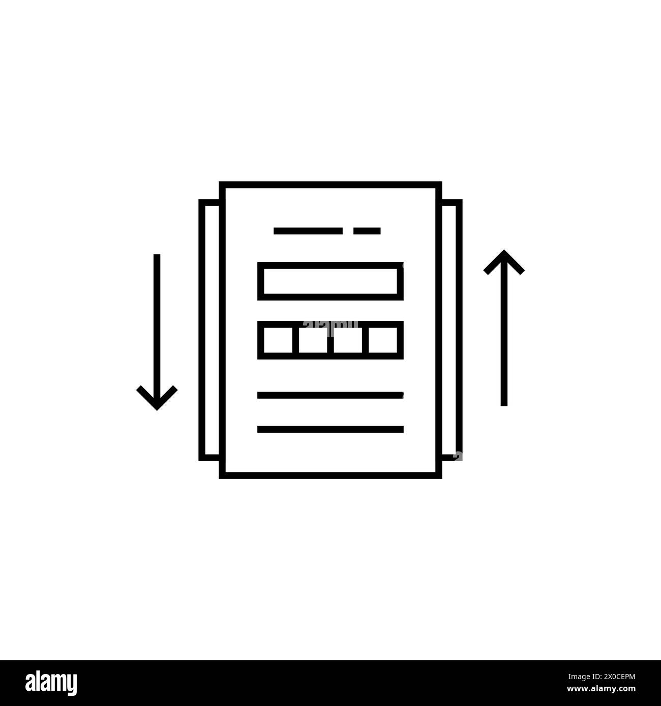 duplicare o aggiornare il documento con linea sottile Illustrazione Vettoriale