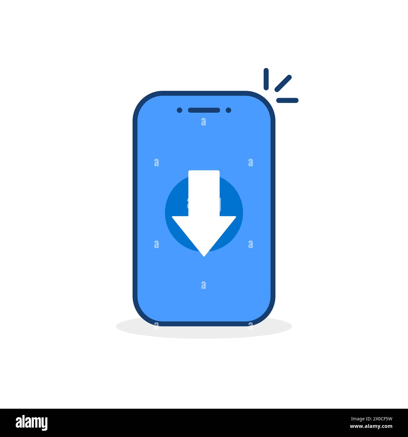 facile download dell'app tramite telefono cellulare Illustrazione Vettoriale