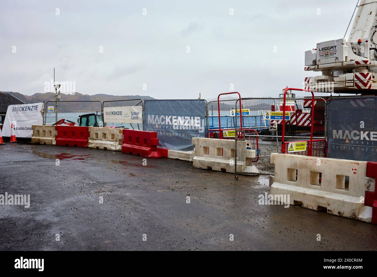 Importanti lavori di ingegneria civile intrapresi all'estremità nord-atlantica del canale Crinan. Scozia Foto Stock