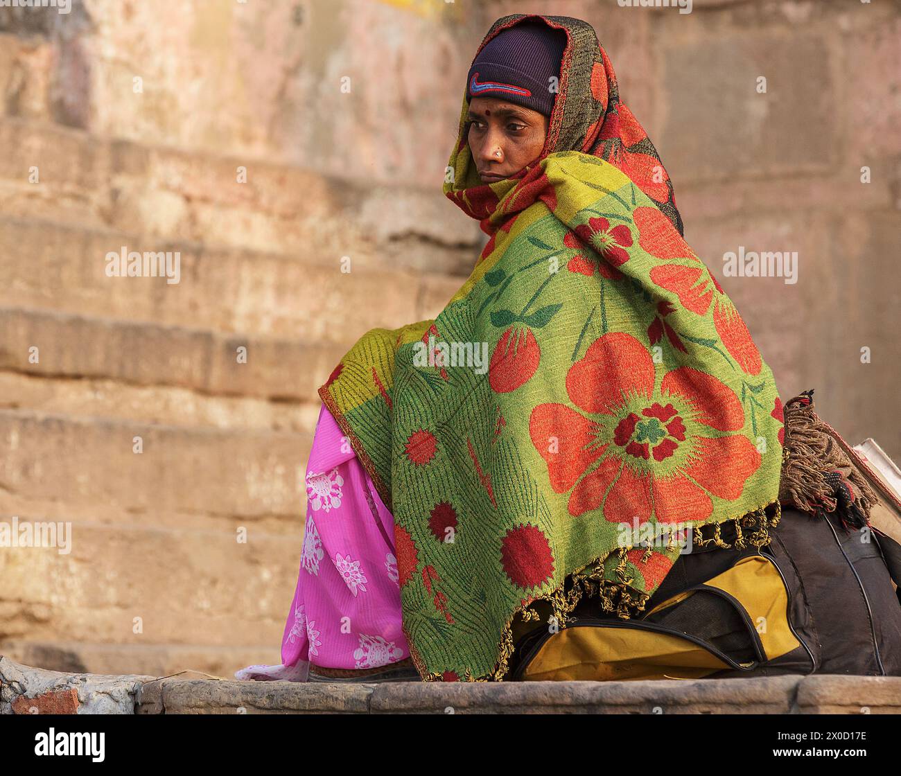 Pellegrino a Varanasi, India Foto Stock