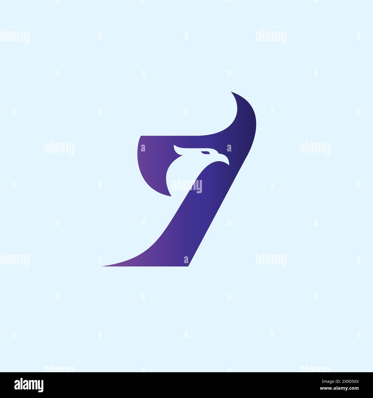 Logo Seven Eagle. Logo numero sette Illustrazione Vettoriale