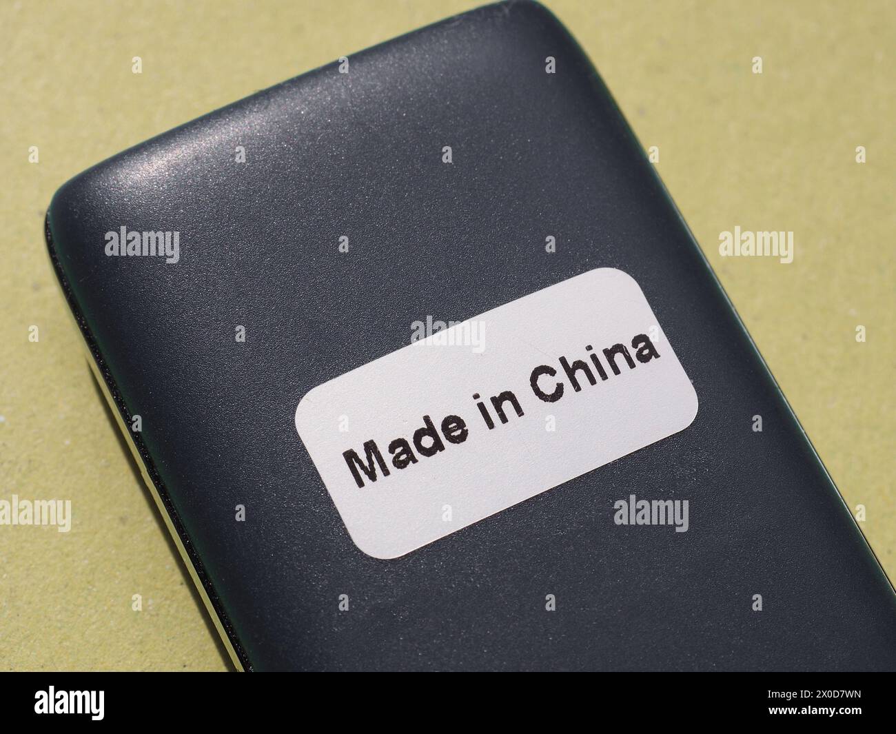 Etichetta Made in China Sign On Electronic Device Foto Stock