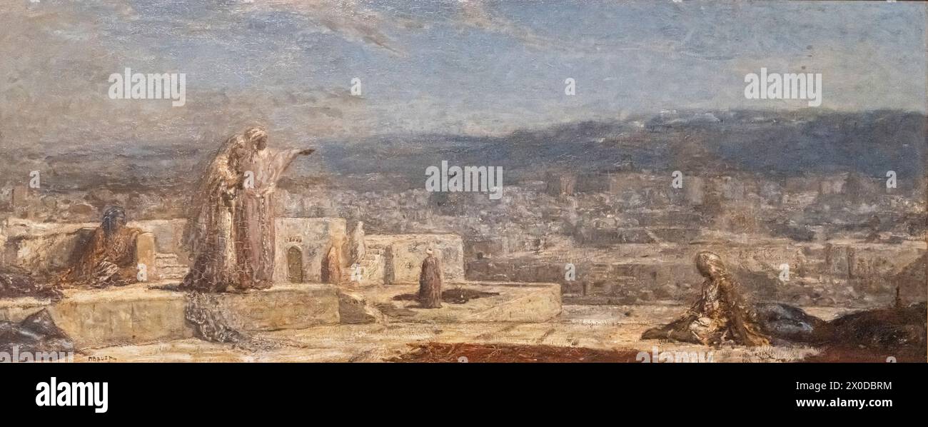 Marius Bauer, Moon Night in Jerusalem, 1917, olio su tela, Amsterdam, Paesi Bassi Foto Stock