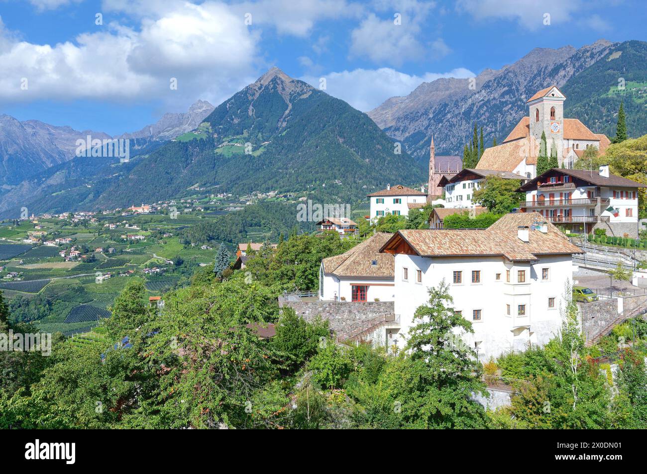 Scena in alto Adige vicino a Merano, Trentino, Italia Foto Stock