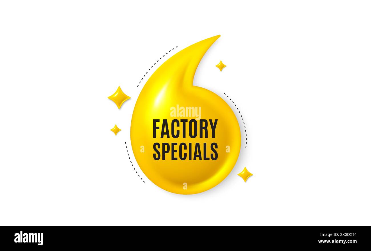 Etichetta speciale di fabbrica. Cartello del prezzo dell'offerta di vendita. Offri banner di quotazione 3D. Vettore Illustrazione Vettoriale