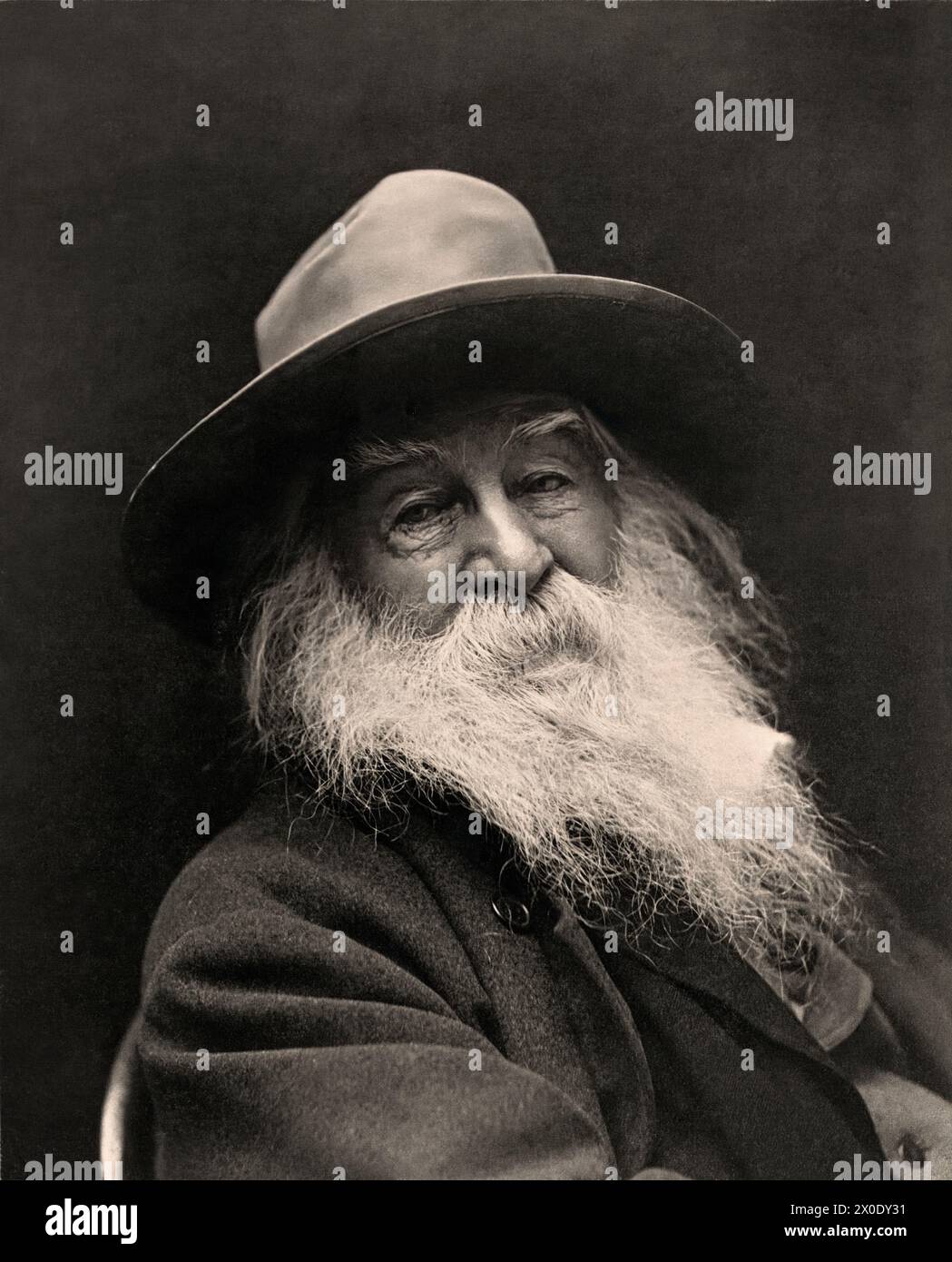 Ritratto di Walt Whitman di Thomas Wilmer Dewing nel 1875 Foto Stock