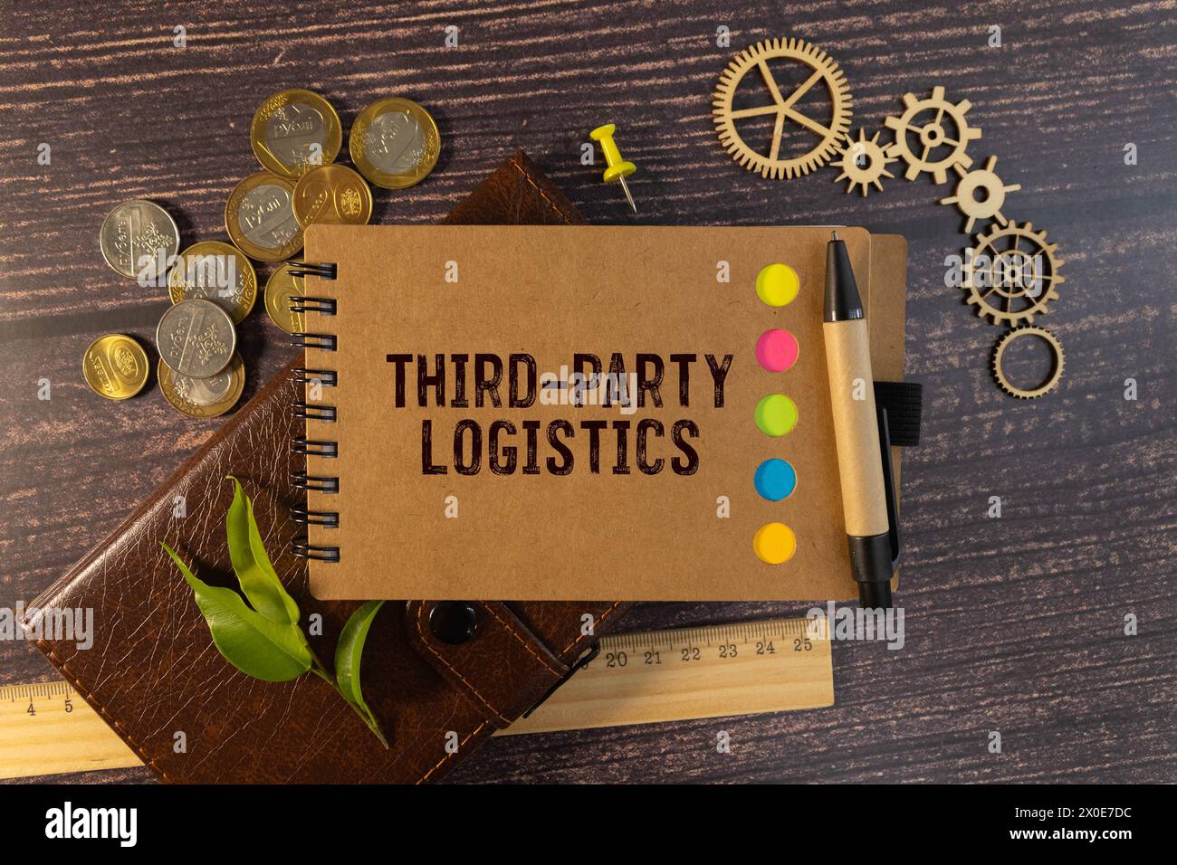 Testo di CONSEGNA DI TERZE PARTI scritto su white paper Foto Stock