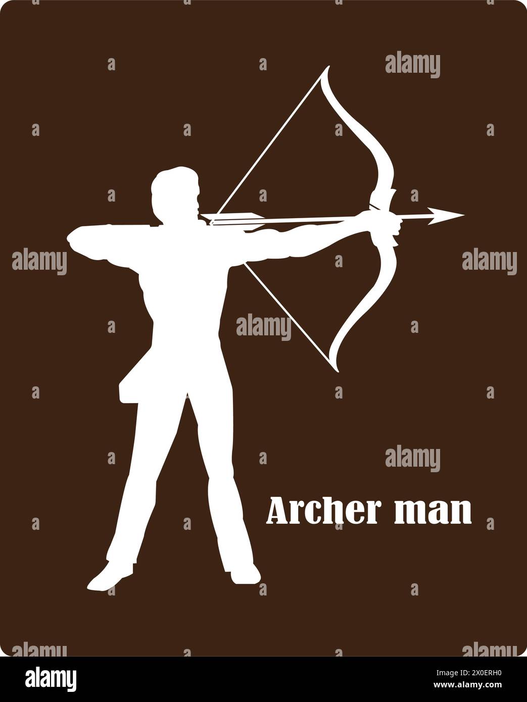 Archer man Icon Vector Design semplice Illustrazione Vettoriale