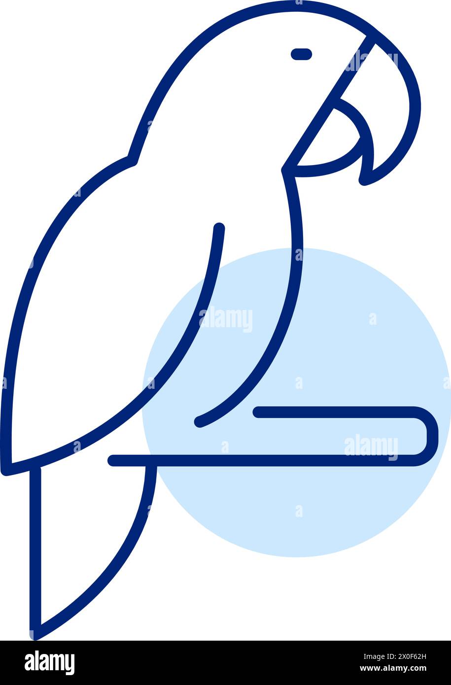Pappagallo di Macaw su una diramazione. Pixel Perfect, icona traccia modificabile Illustrazione Vettoriale