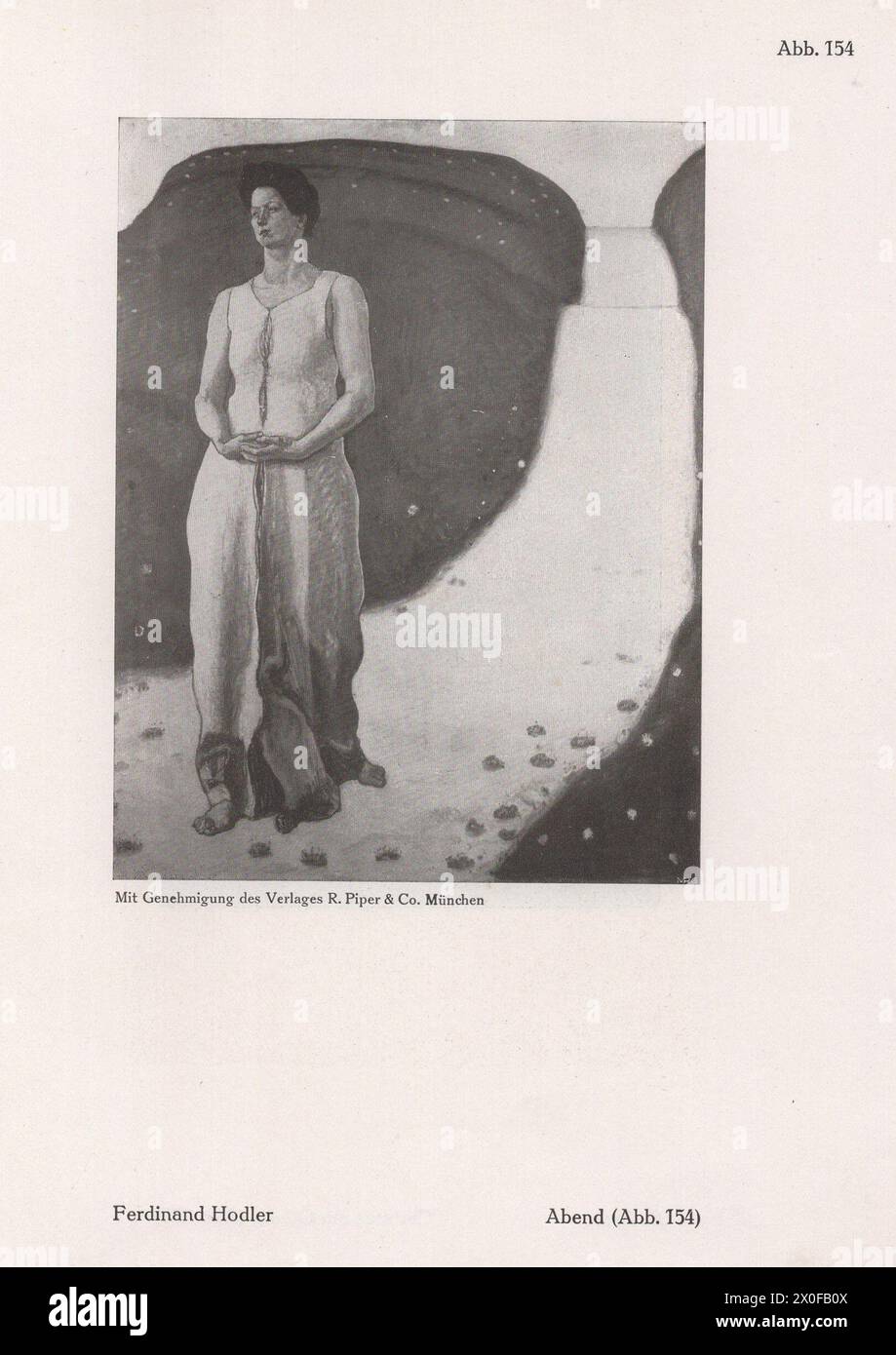 Un catalogo d'arte tedesco principalmente Ferdinand Hodler e Paul Cézanne e alcuni altri artisti come Oscar Kokoschka, Rubens, Rembrandt... ecc. del famoso artista e professore di storia dell'arte presso le università di Heidelberg, Strasburgo e Monaco Fritz Burger. / Iconico dipinto di Ferdinand Hodler Foto Stock