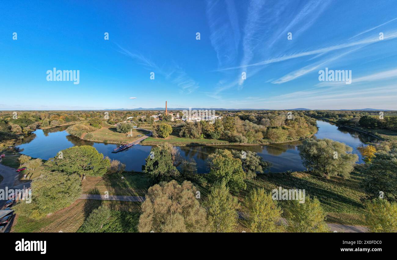 Angern an der March Niederösterreich Bezirk Gänserndorf 360 Grad Fähre Foto Stock