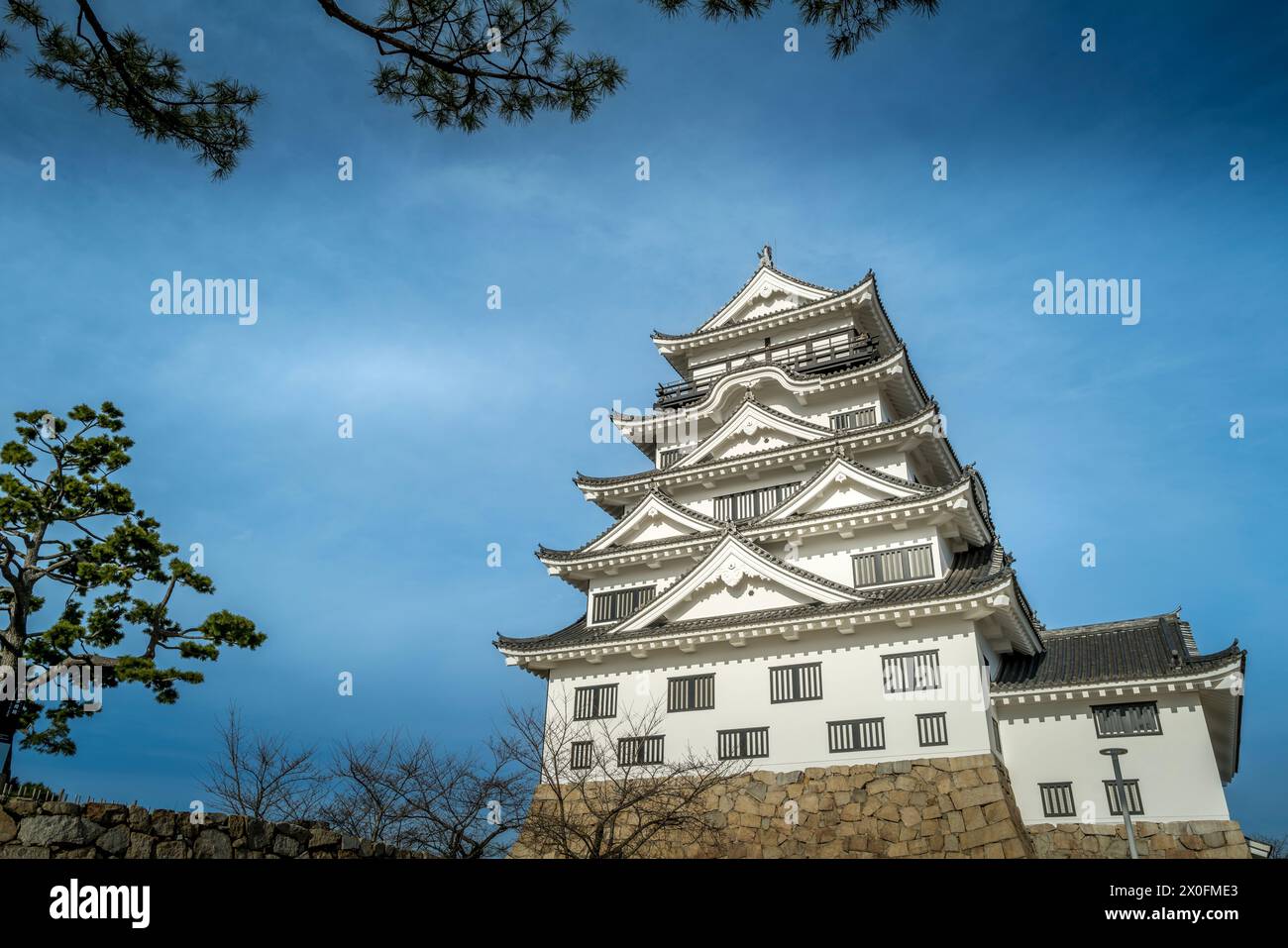 Castello di Fukuyama nella prefettura di Hiroshima, Giappone Foto Stock