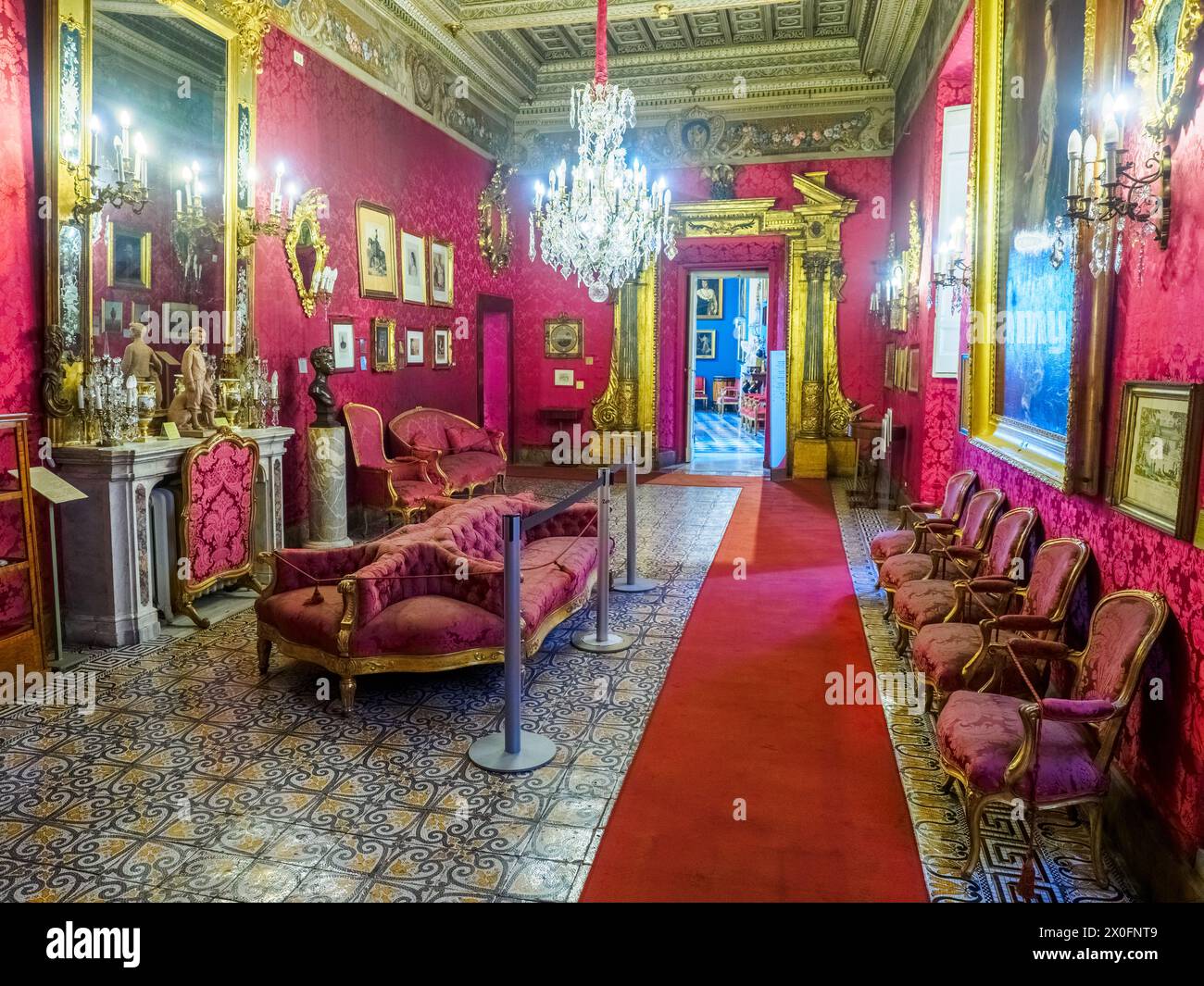 Sala nel palazzo Primoli che oggi ospita il Museo napoleonico di Roma - Roma, Italia Foto Stock