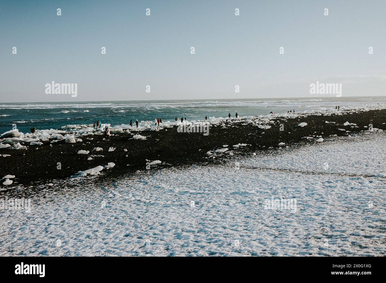 Black Sand Diamond Beach in Islanda Foto Stock