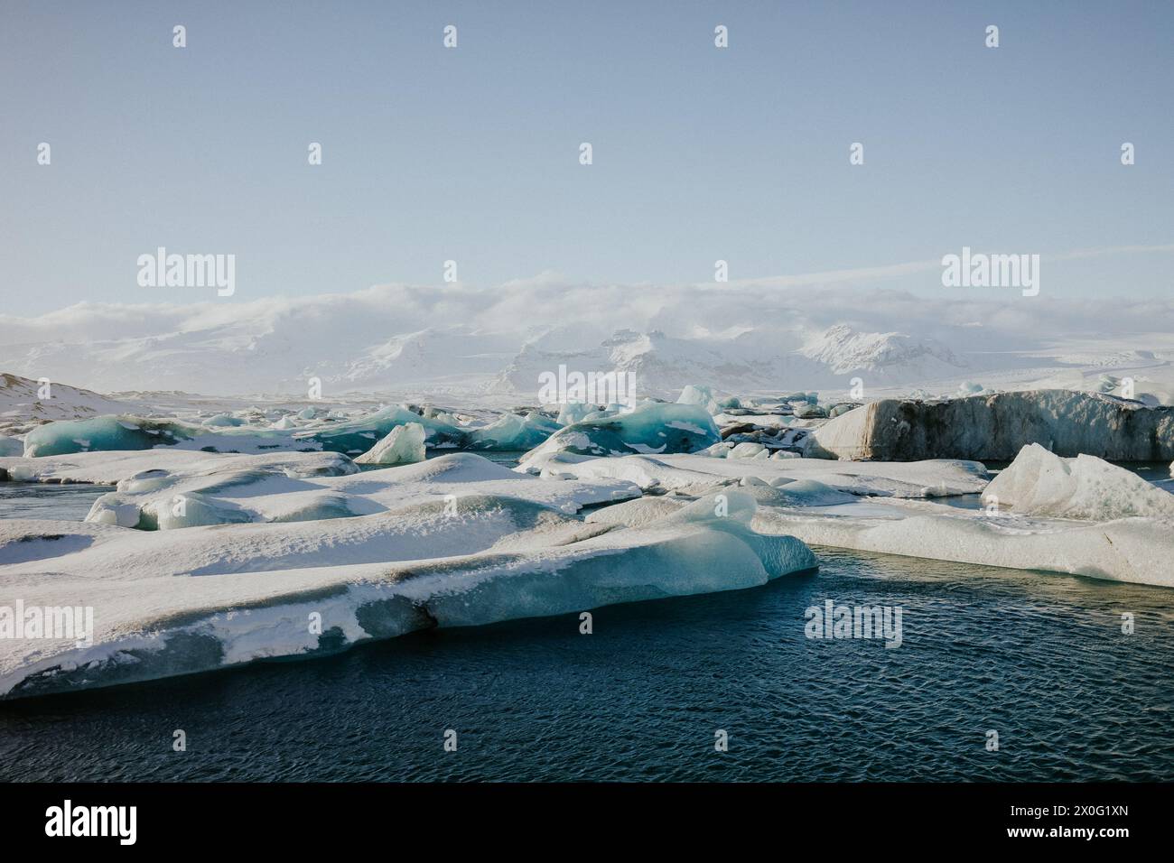 Laguna glaciale di Jokulsarlon in Islanda Foto Stock