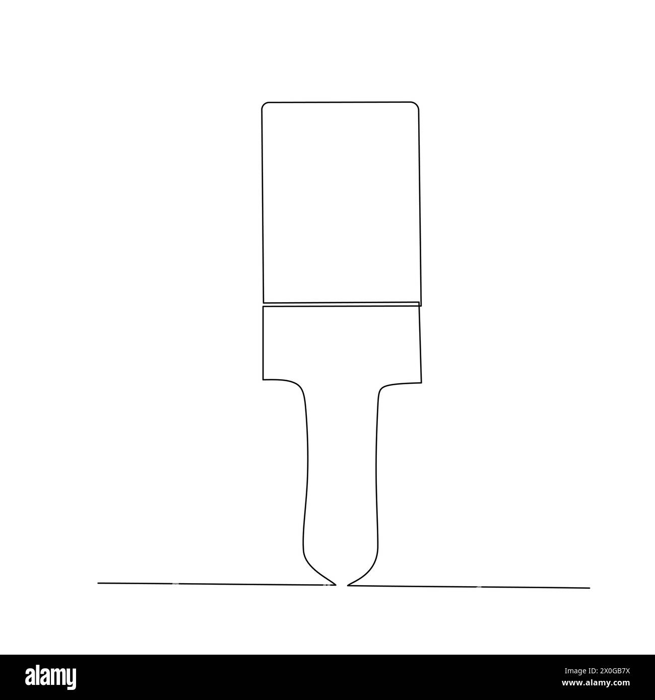 Illustrazione semplice del pennello. Progettazione di strumenti per il vettore Industrial Concept. disegno continuo a linea singola. Illustrazione Vettoriale