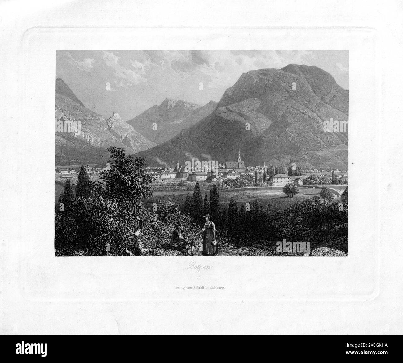 Karl-Friedrich Wurthle - Botzen, Verlag Von G. Baldi, Salisburgo 1850 Foto Stock