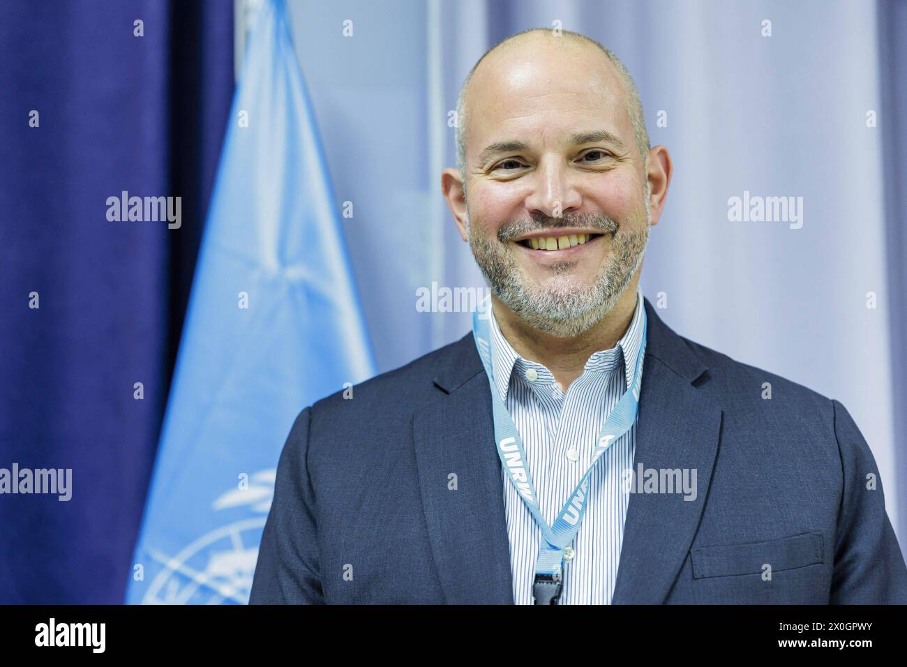 Adam Charles Bouloukos, direttore dell'ufficio della West Bank Field, UNRWA, Rammalah, 19.12.2023. Rammalah Palaestinensische Gebiete *** Adam Charles Bouloukos, Direttore dell'Ufficio della Cisgiordania, UNRWA, Rammalah, 19 12 2023 territori palestinesi di Rammalah Copyright: xUtexGrabowskyxphotothek.dex Foto Stock