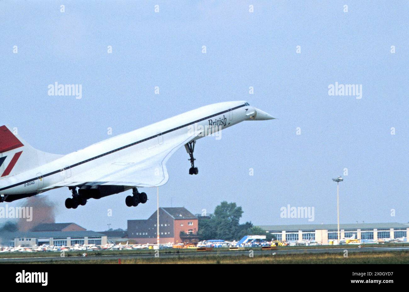 Concorde atterraggio all'aeroporto-Riem. Foto Stock