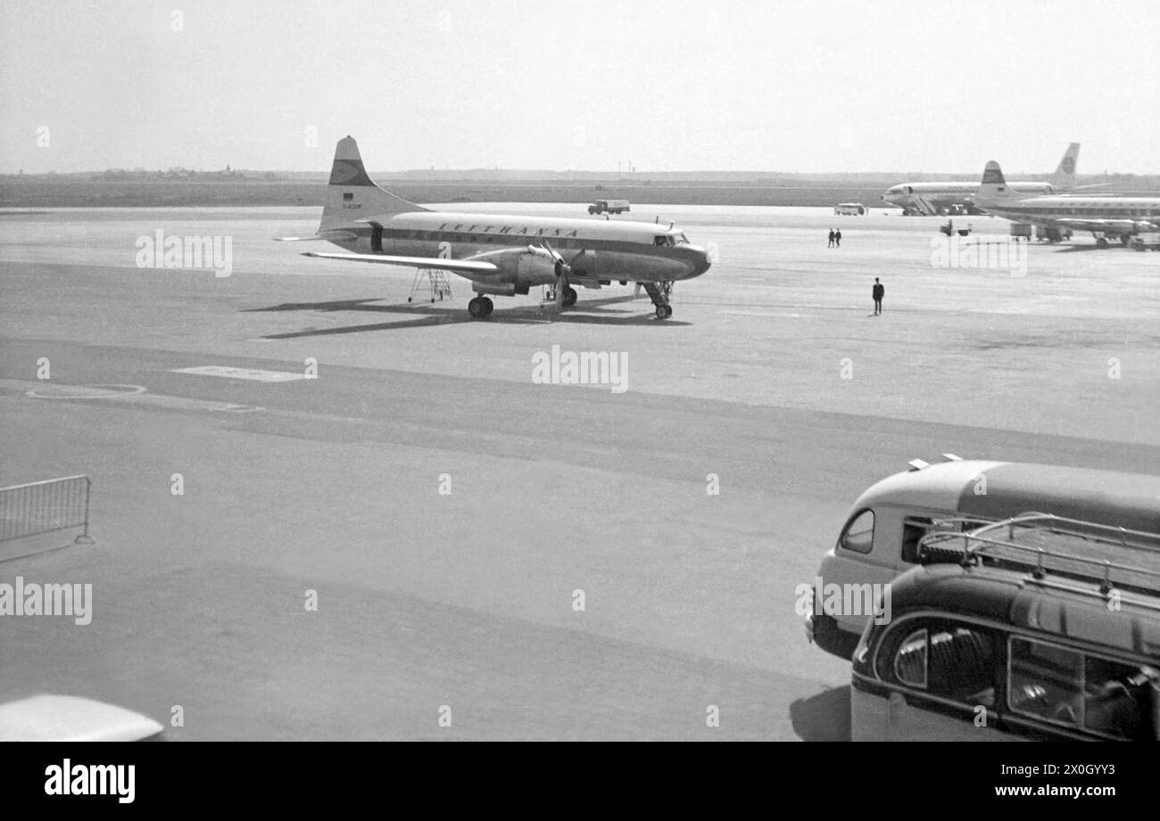 Deutsche Lufthansa aeromobili (D-ANAF) sul-Riem aeroporto. Foto Stock