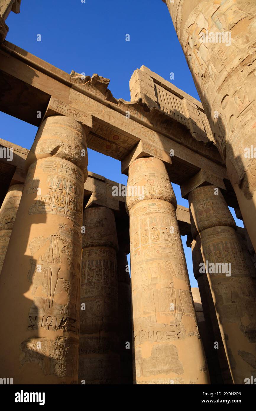 Tempio Karnak del faraone Senusret 1, Luxor, Egitto Foto Stock