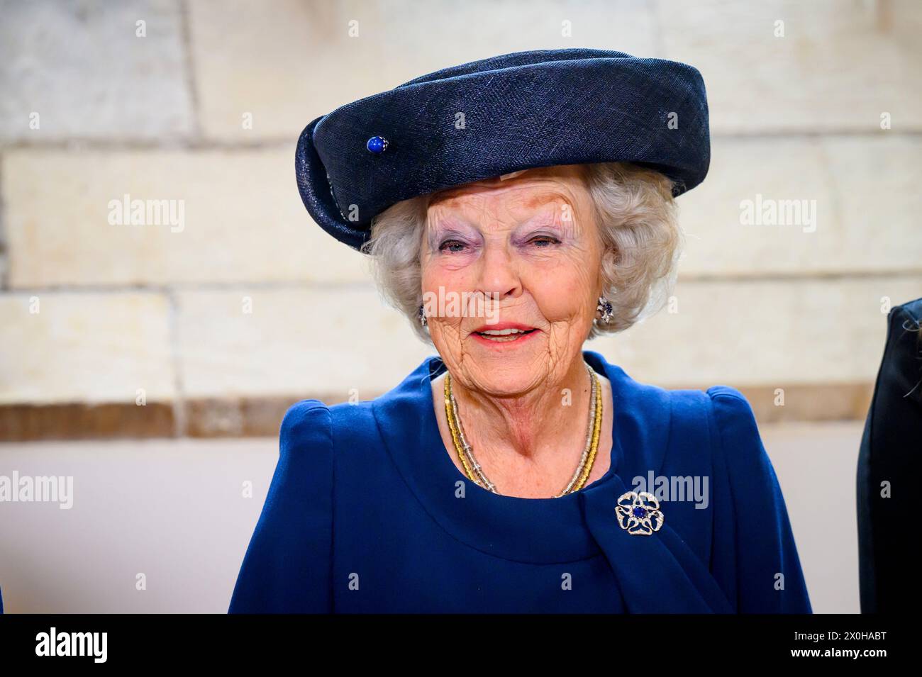 Middelburg, Paesi Bassi, 1 aprile 11, 2024. Re Willem Alexander, la regina Maxima e la principessa Beatrix dei Paesi Bassi durante la presentazione dei quattro FreFreedom Awards al Nieuwe Kerk di Middelburg to Save Ukraine crediti: NL Beeld / Patrick van Emst / Alamy Live News Foto Stock