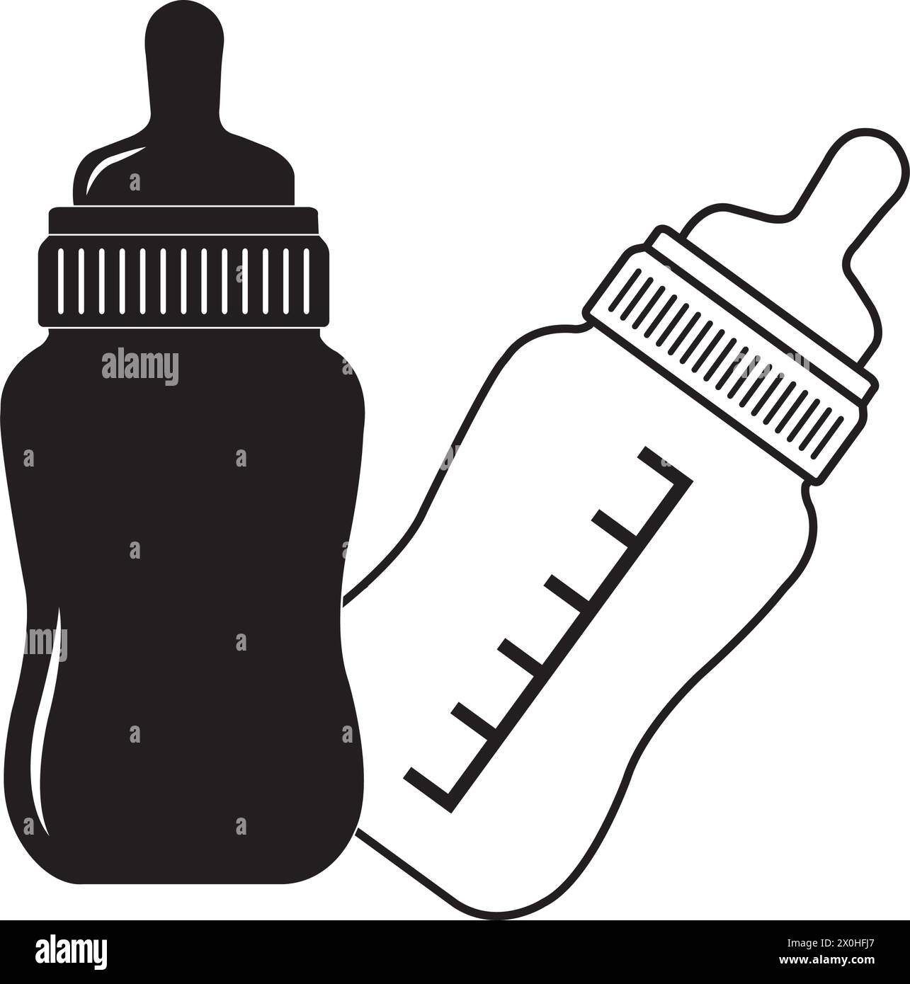 design del simbolo della bottiglia del vettore del latte Illustrazione Vettoriale