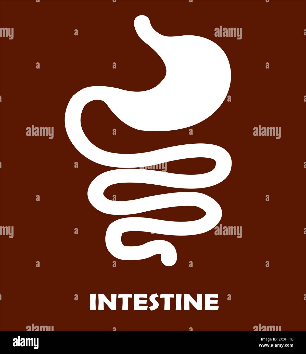 disegno del simbolo dell'illustrazione vettoriale dell'intestino Illustrazione Vettoriale