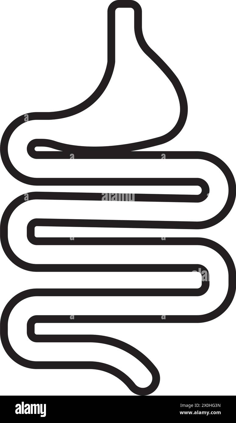 disegno del simbolo dell'illustrazione vettoriale dell'intestino Illustrazione Vettoriale