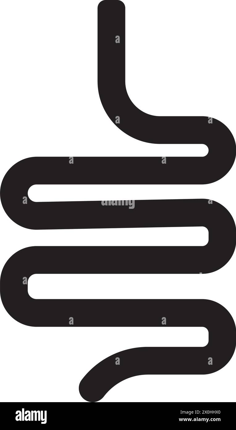 disegno del simbolo dell'illustrazione vettoriale dell'intestino Illustrazione Vettoriale