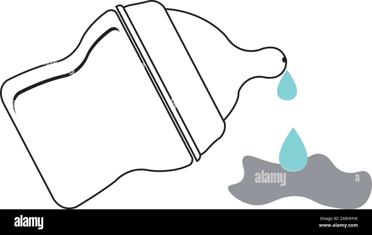 design del simbolo della bottiglia del vettore del latte Illustrazione Vettoriale