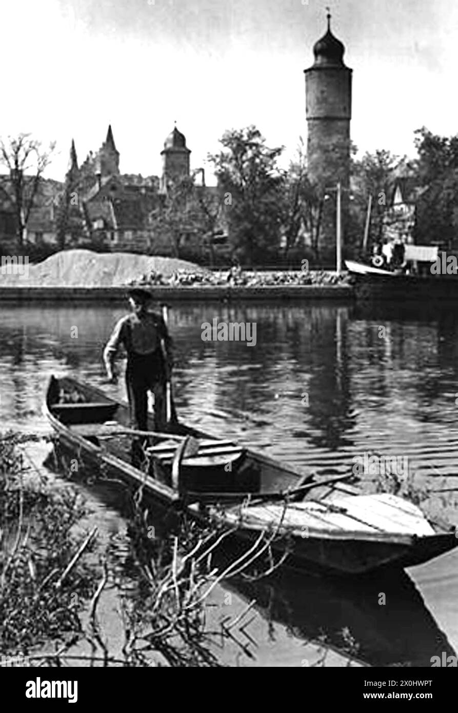 Fishermen on the Main [traduzione automatizzata] Foto Stock