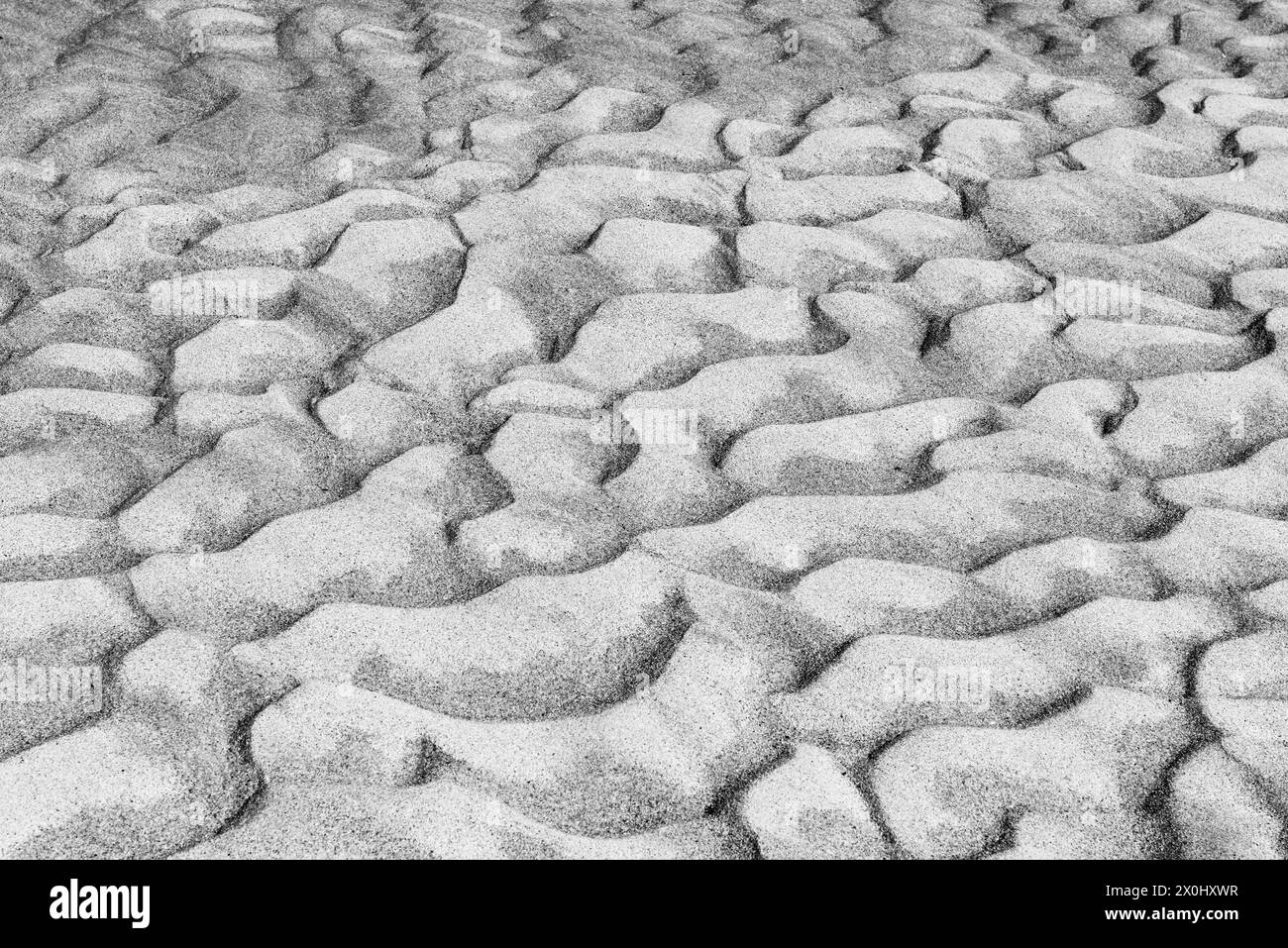Formazioni di sabbia durante la bassa marea sulla Grande Côte prima la barre de Monts. [traduzione automatica] Foto Stock