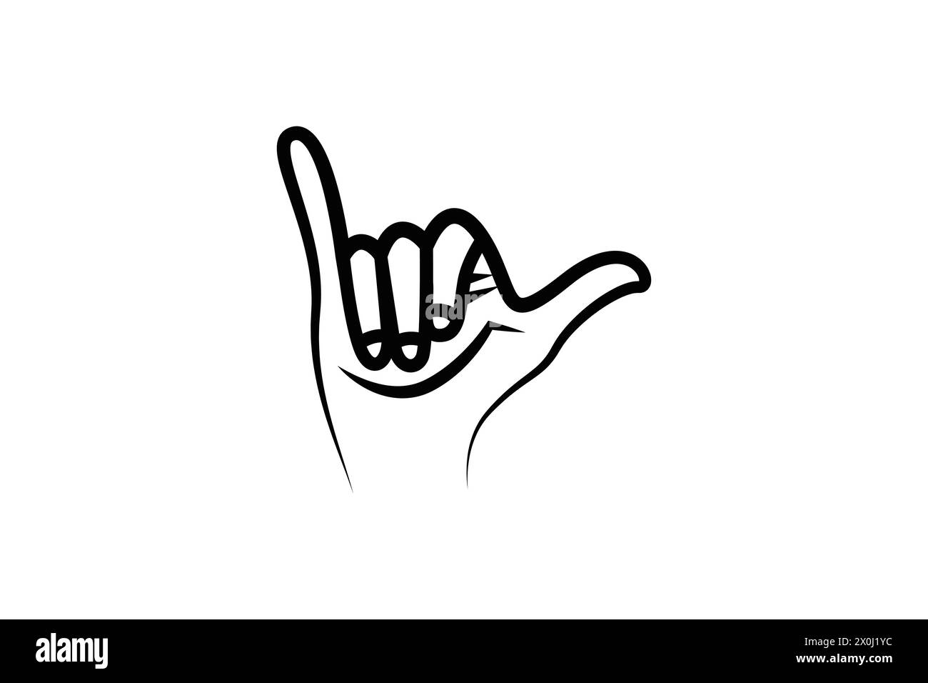 Design minimalista e alla moda con logo Shaka Hand Vector Art Illustrazione Vettoriale