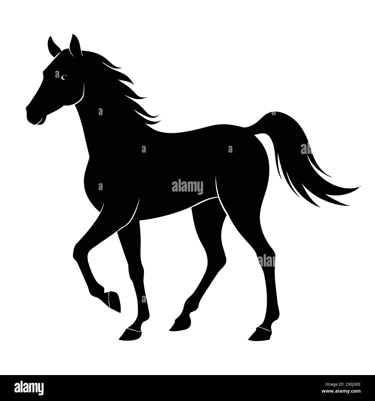 Illustrazioni di cavalli - ideale per il Branding equestre, le stampe artistiche e l'arredamento di fattorie Illustrazione Vettoriale